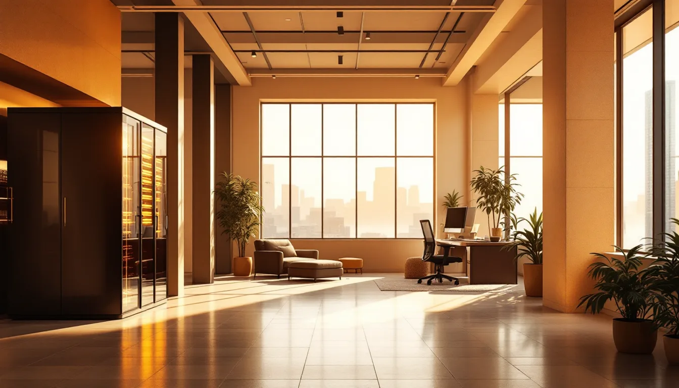 Sunlit, orderly San Francisco office interior